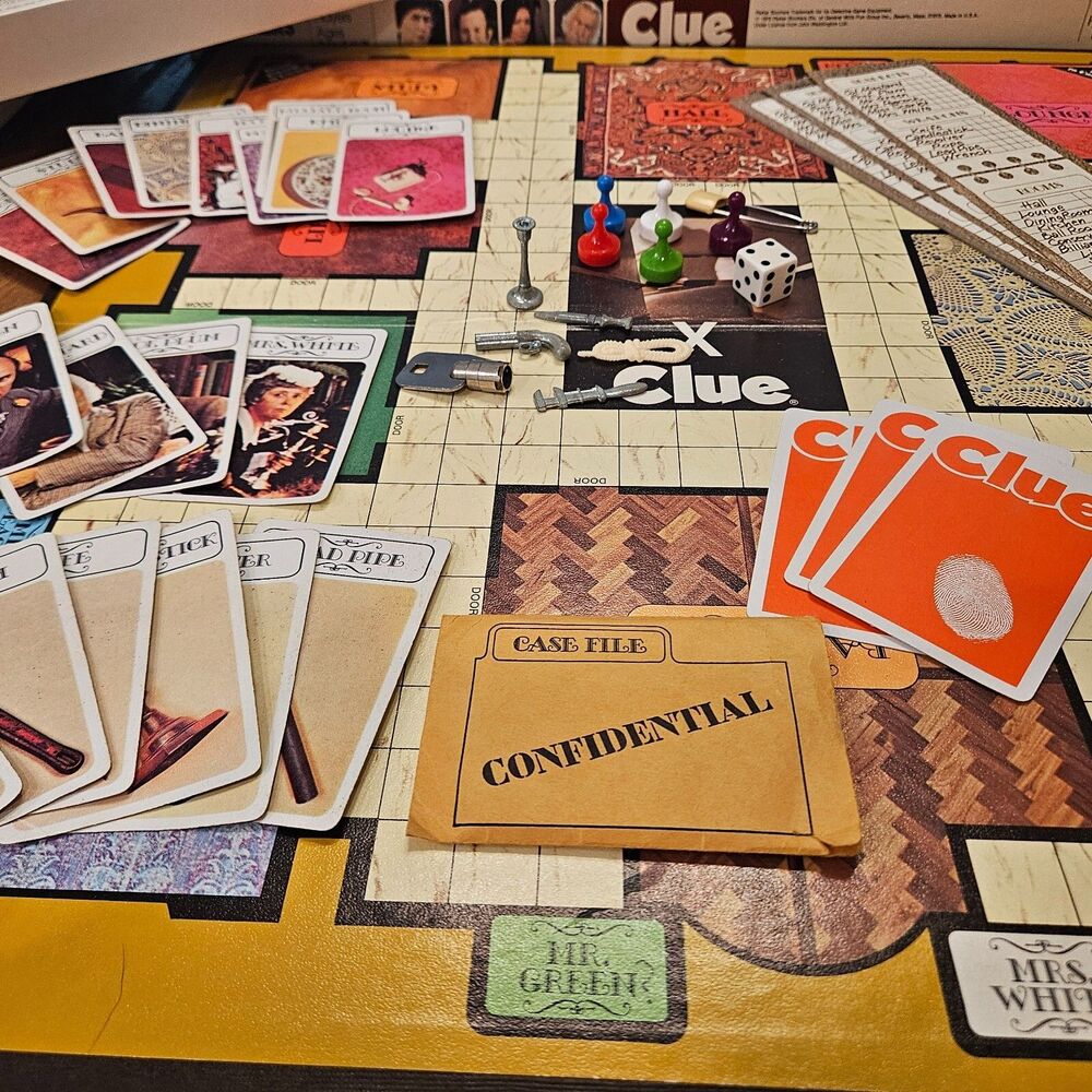 Vtg Clue Game Parker Brothers 1972 Classic Detective Board Game Excellent